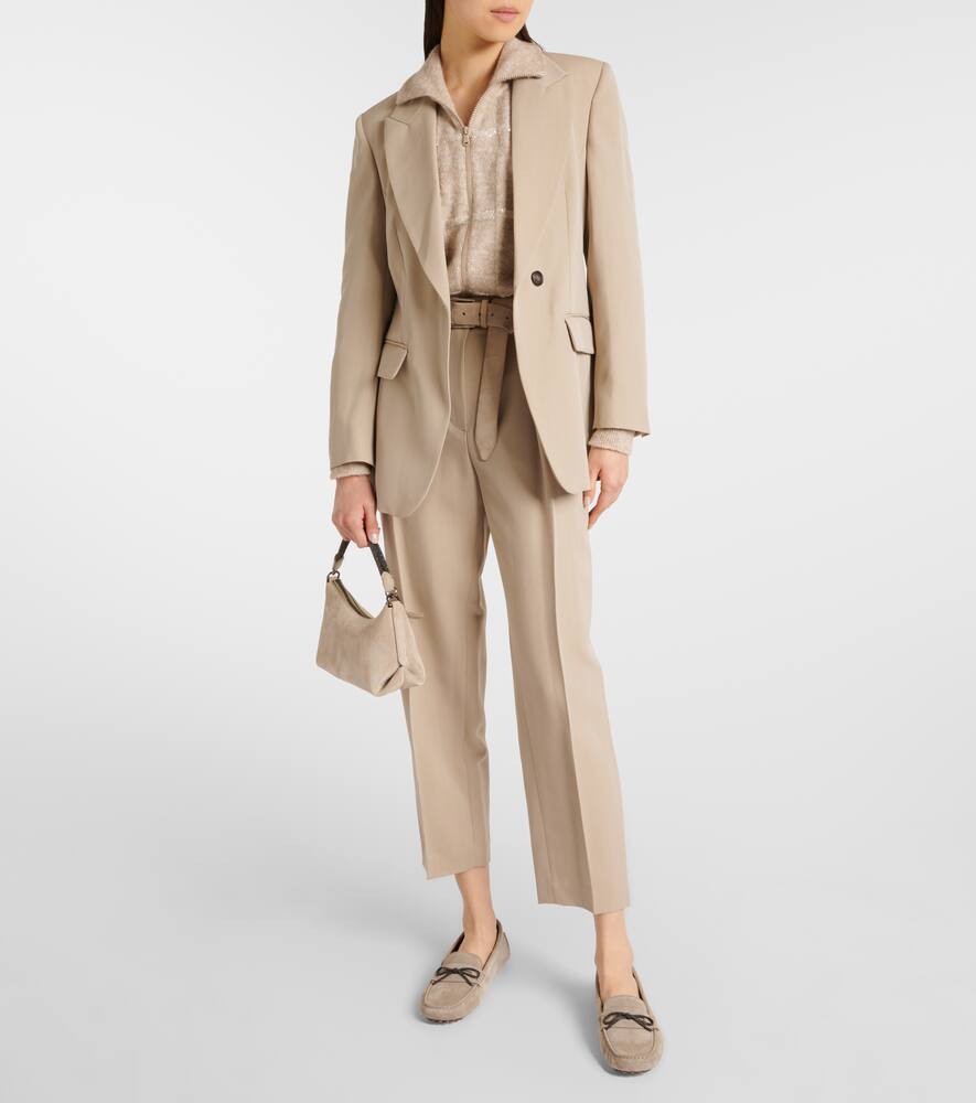 Brunello Cucinelli Wool-blend Straight Pants In Beige
