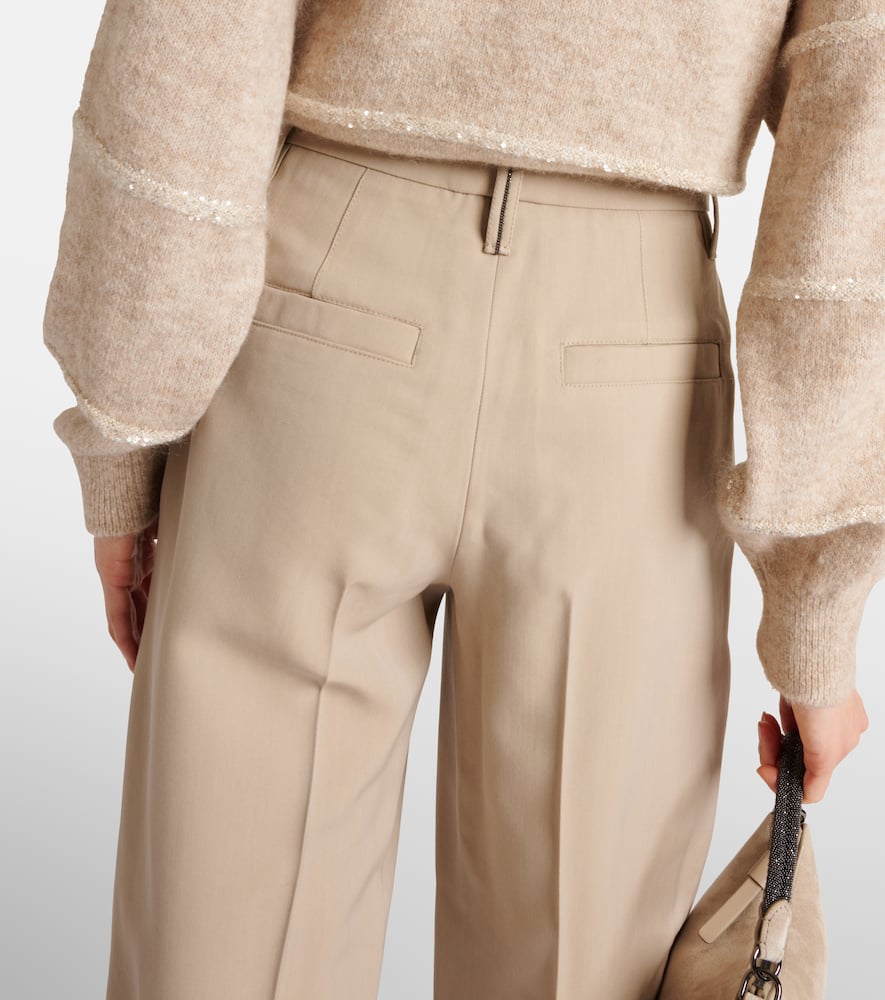 Brunello Cucinelli Wool-blend Straight Pants In Beige