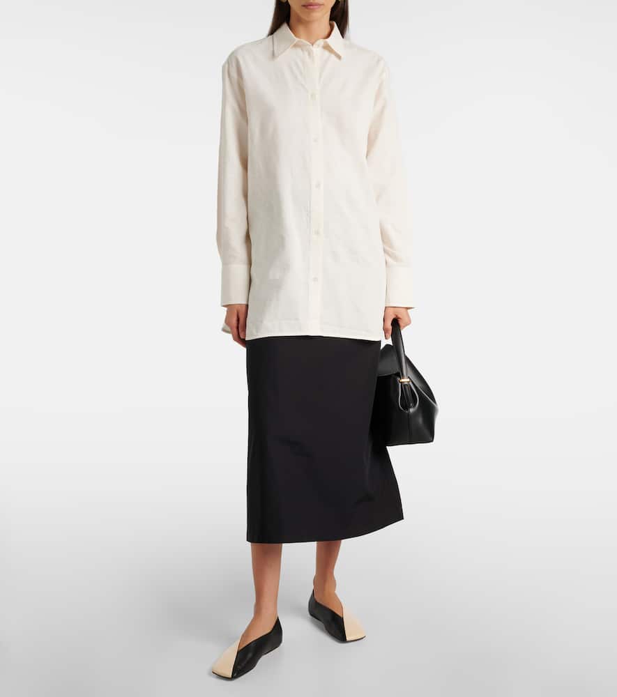 Totême Floral Cotton-blend Jacquard Shirt In White