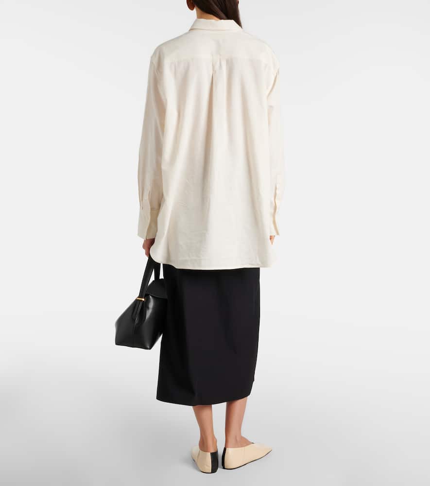 Totême Floral Cotton-blend Jacquard Shirt In White