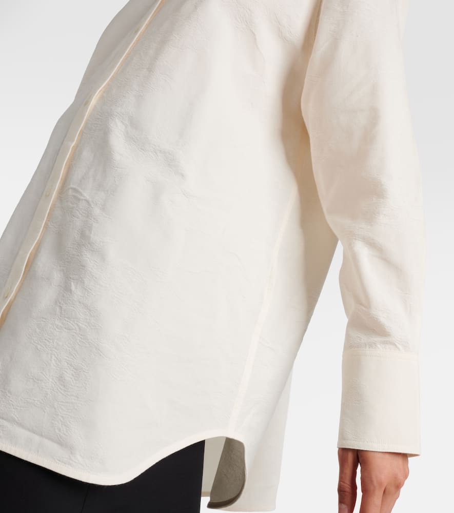 Totême Floral Cotton-blend Jacquard Shirt In White