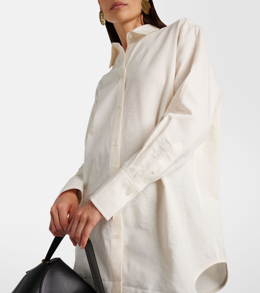 Totême Floral Cotton-blend Jacquard Shirt In White