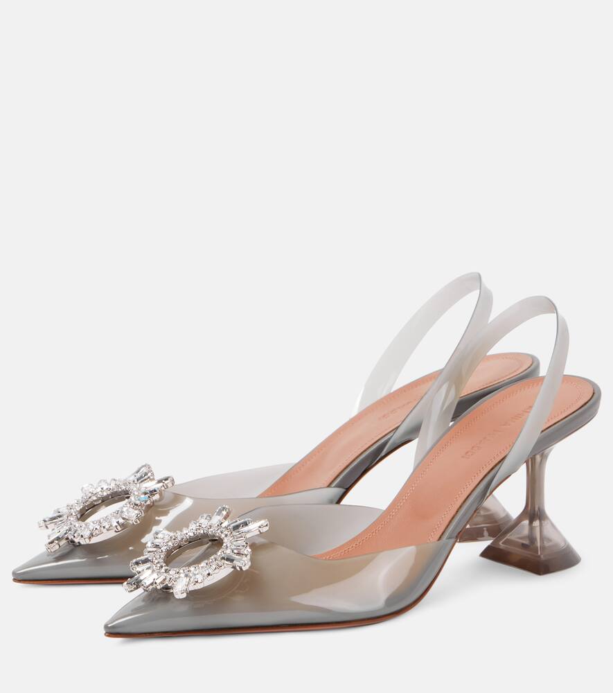 AMINA MUADDI BEGUM GLASS 70 PVC SLINGBACK PUMPS