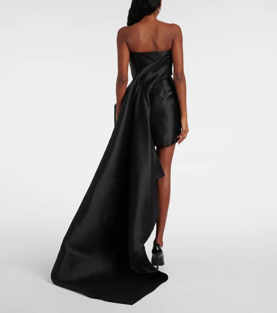 Solace London Meyer Satin Minidress In Black