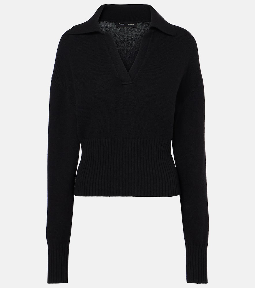 Jeanne cashmere and wool polo sweater