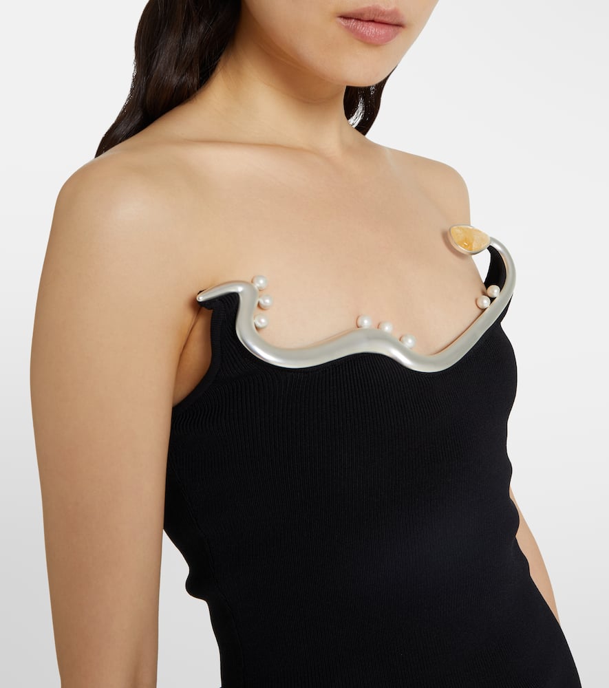 Christopher Esber Knitted Mollusk Mini In Black