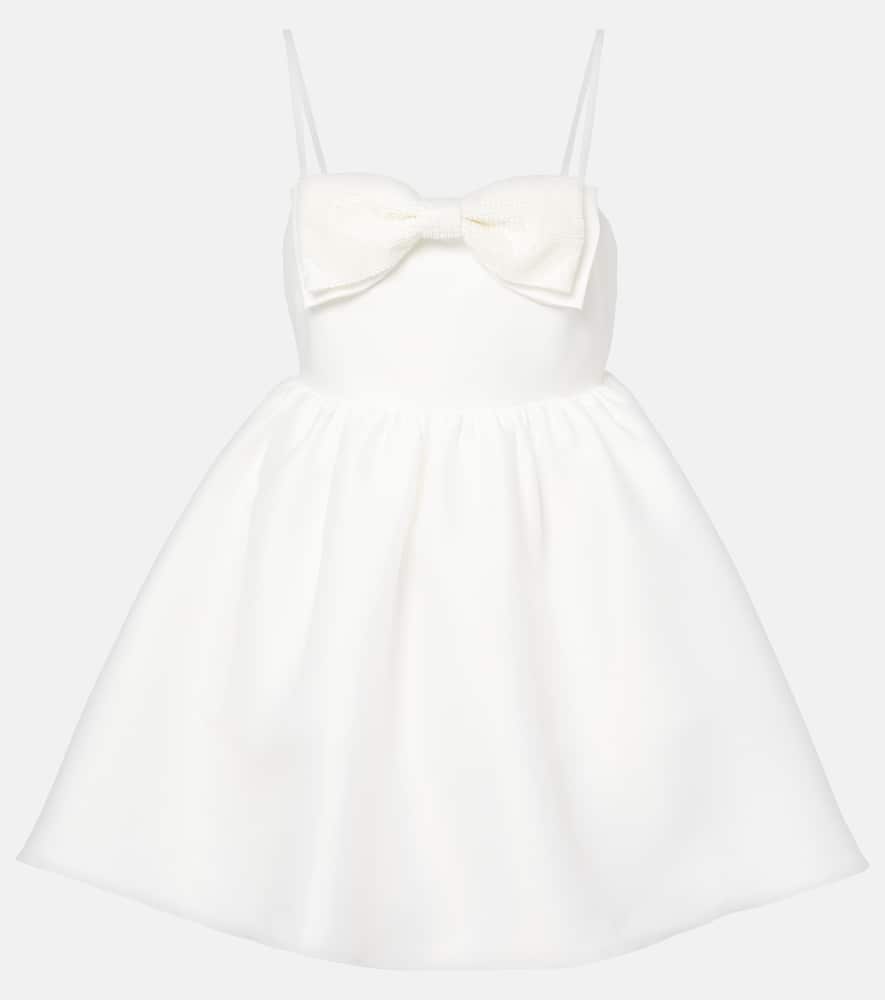 Self-portrait Taffeta Bandeau Mini Dress In White