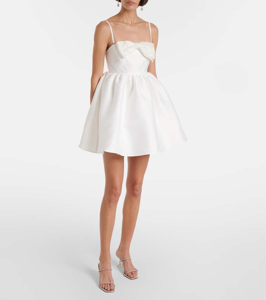 Self-portrait Taffeta Bandeau Mini Dress In White