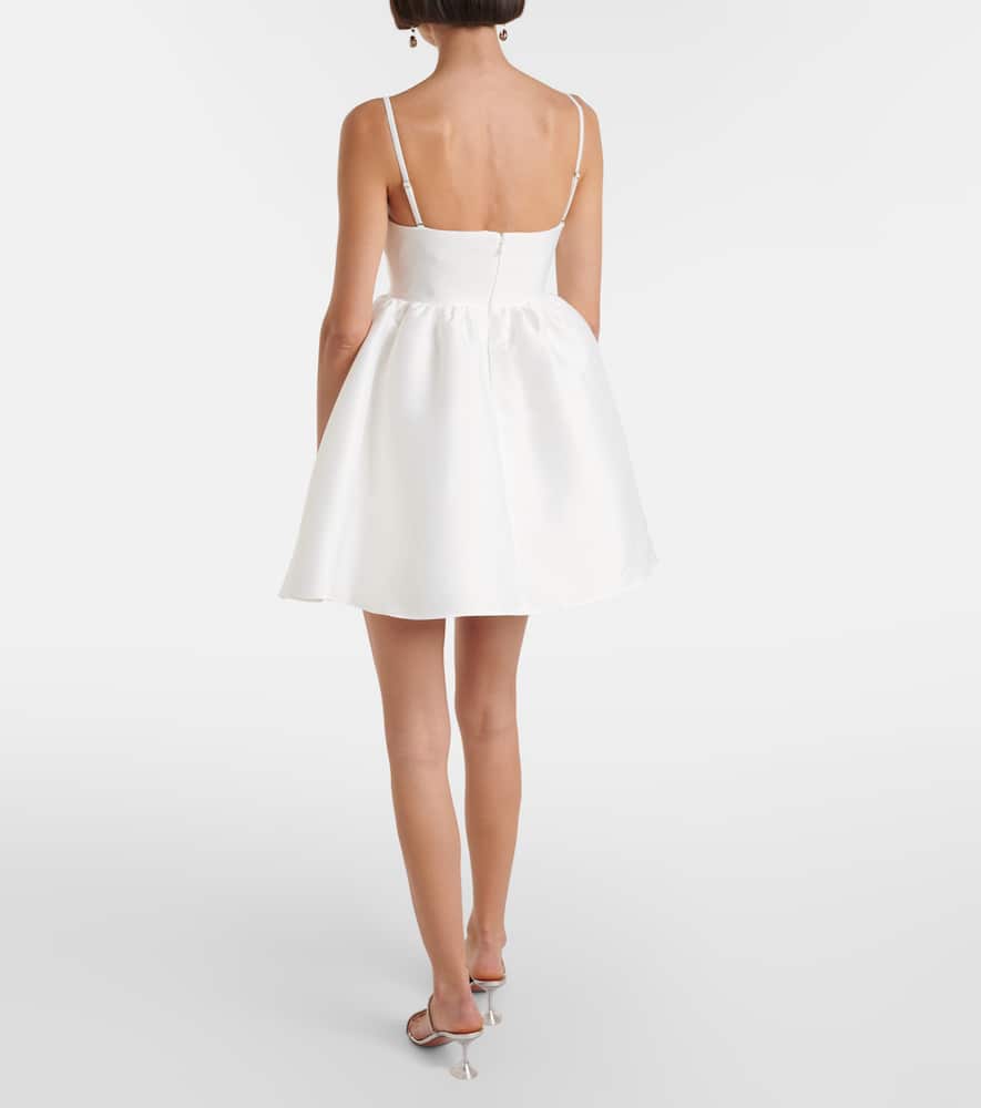 Self-portrait Taffeta Bandeau Mini Dress In White