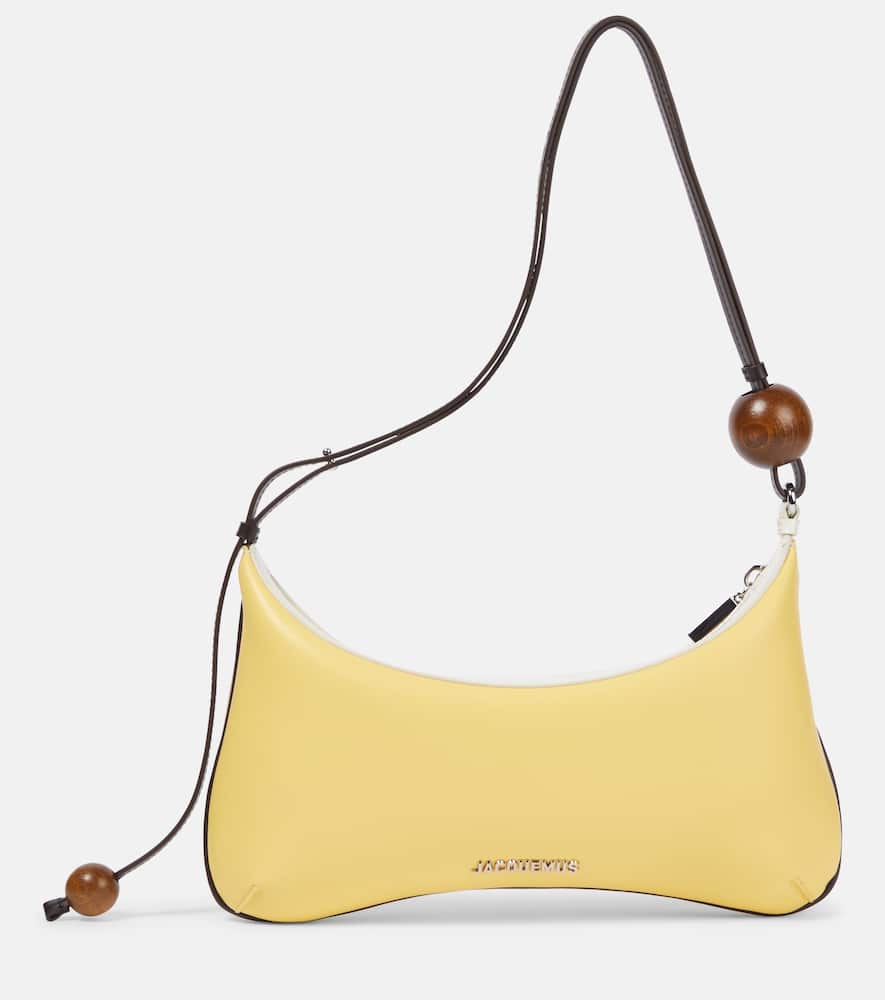 Jacquemus 'le Grand Bisou Perle' Yellow Shoulder Bag With Adjustable Shoulder Strap And Front Logo In Yellow