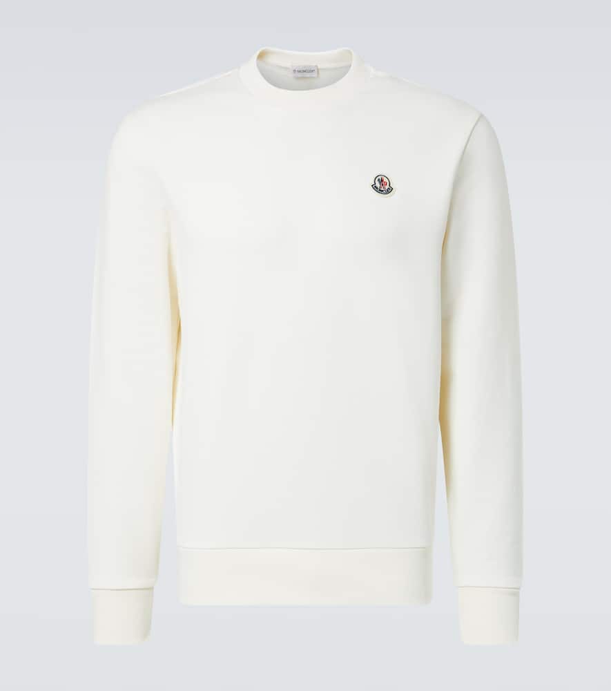 Moncler Cotton Fleece Sweatshirt In White
