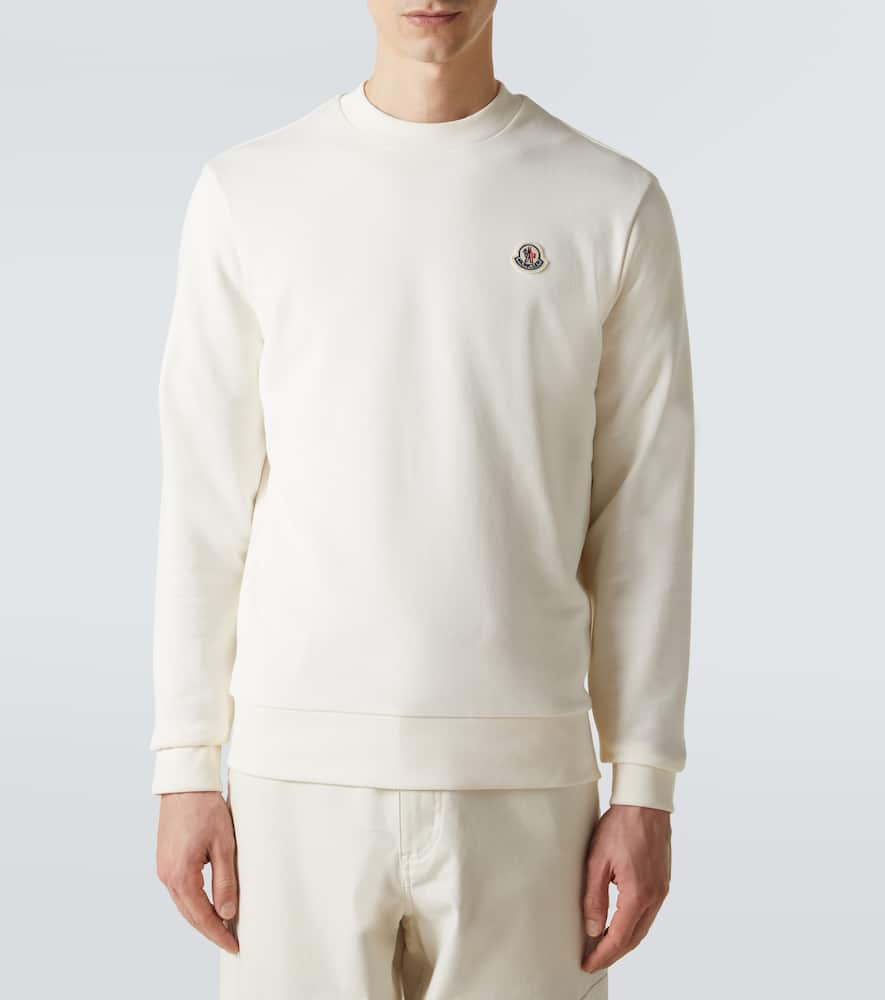 Moncler Cotton Fleece Sweatshirt In White