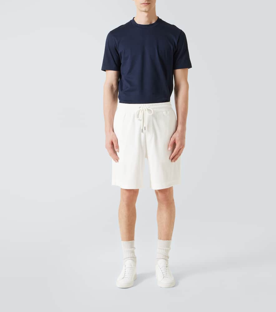Moncler Cotton Terry Shorts In White