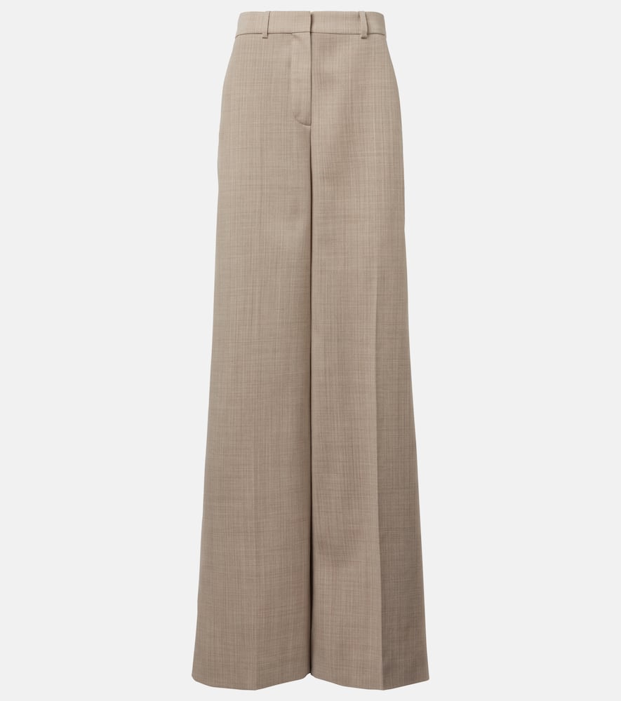 Joseph Alana Wool Wide-leg Pants In Brown