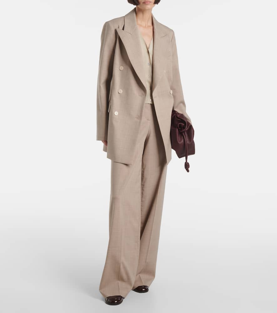 Joseph Alana Wool Wide-leg Pants In Brown