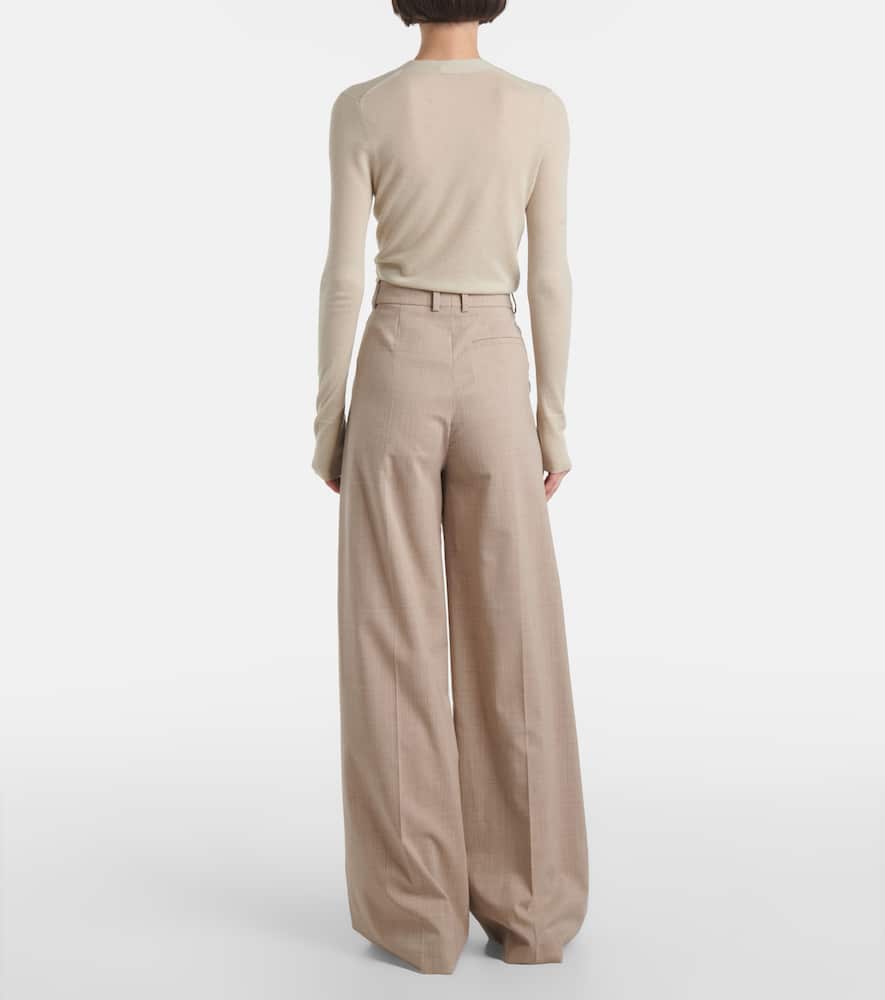 Joseph Alana Wool Wide-leg Pants In Brown