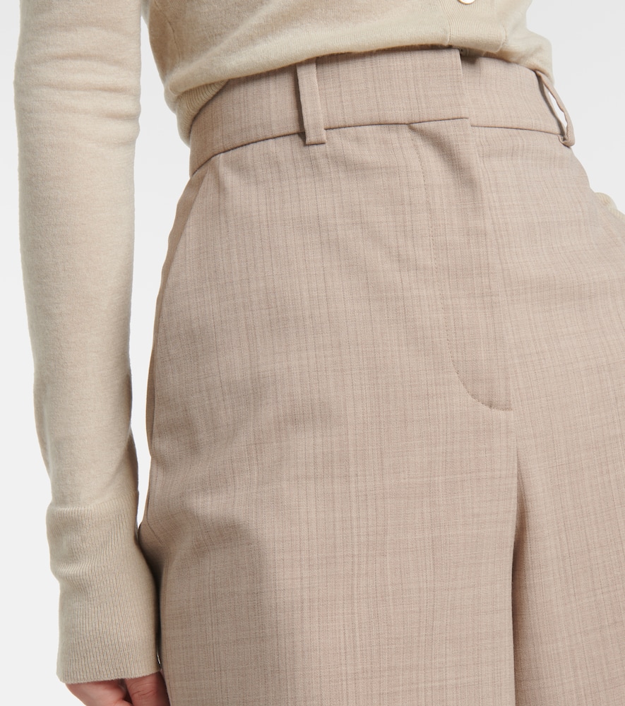 Joseph Alana Wool Wide-leg Pants In Brown