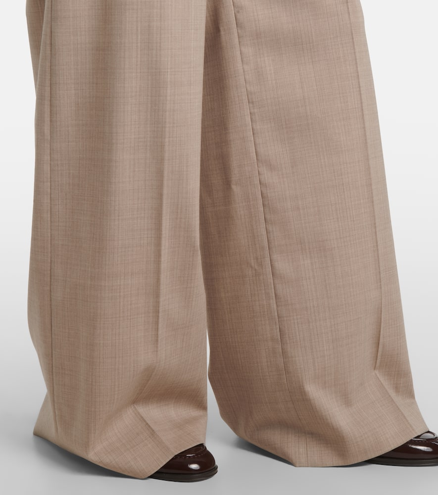 Joseph Alana Wool Wide-leg Pants In Brown