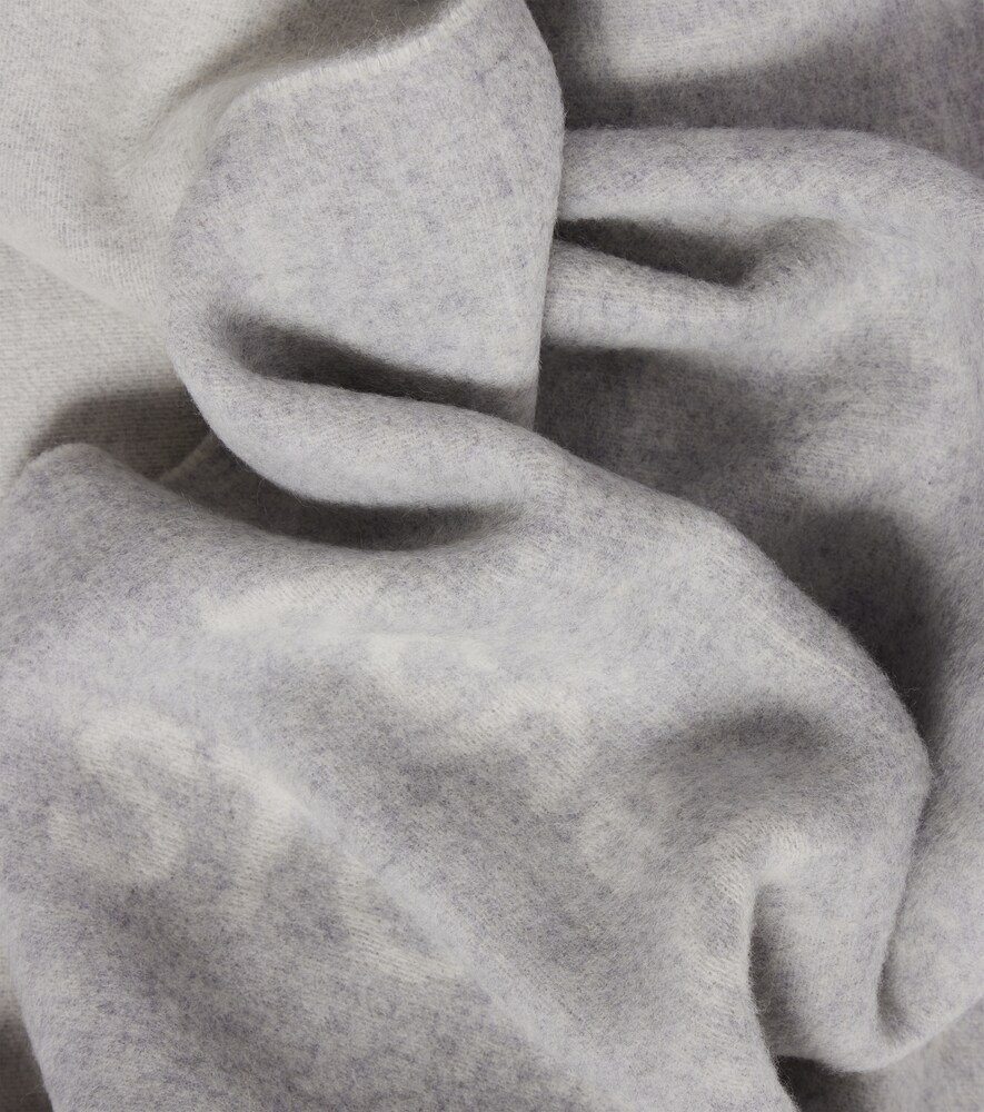  Acne Studios Acne Studios Fringed Logo Wool Jacquard Scarf 