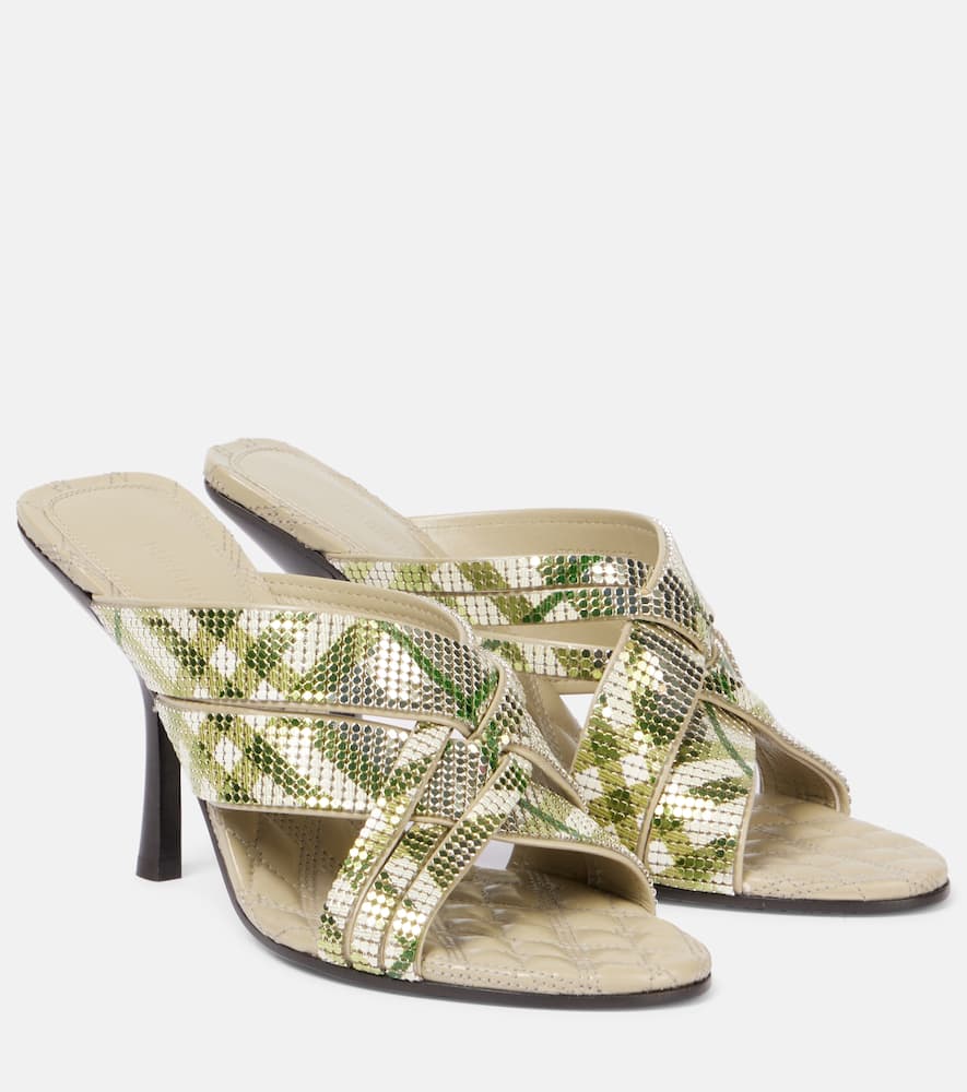 Burberry Check Mules In Multicoloured