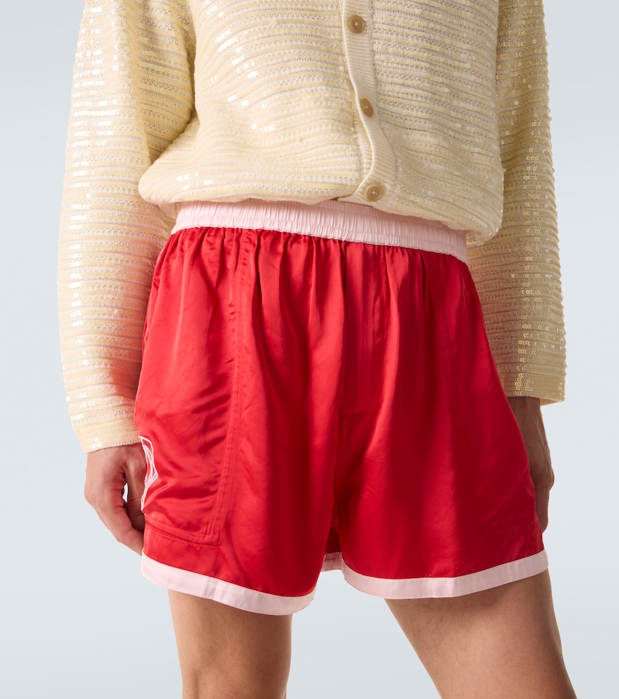  Bode Bode Bestickte Shorts Heart Deco Aus Satin 