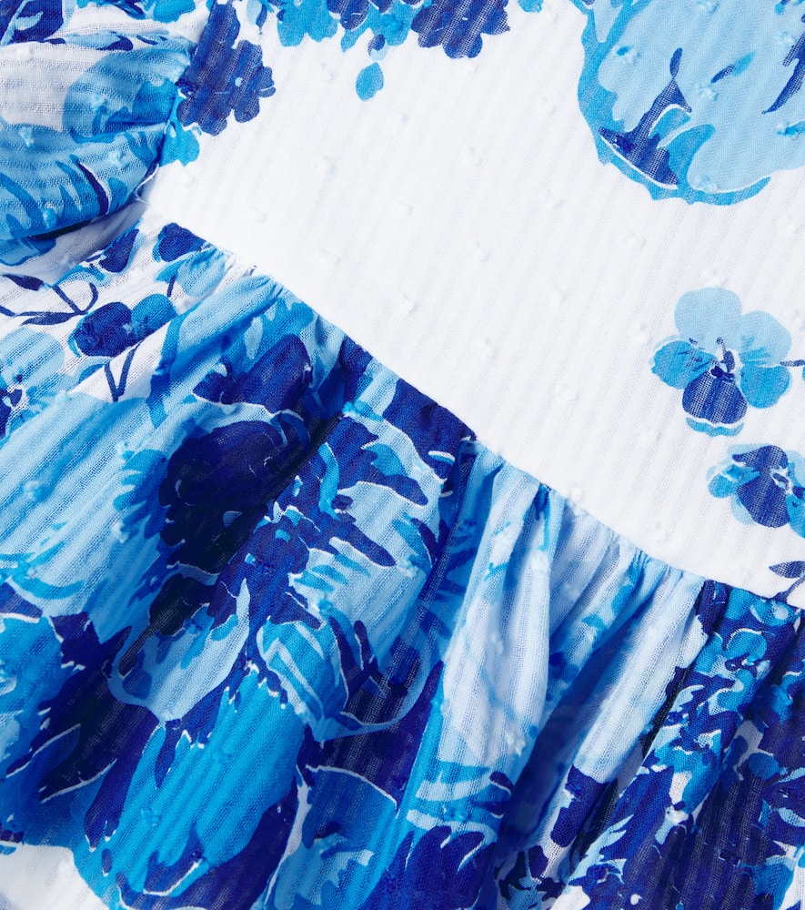 Poupette St Barth Cycas Ruffled Floral Cotton Top