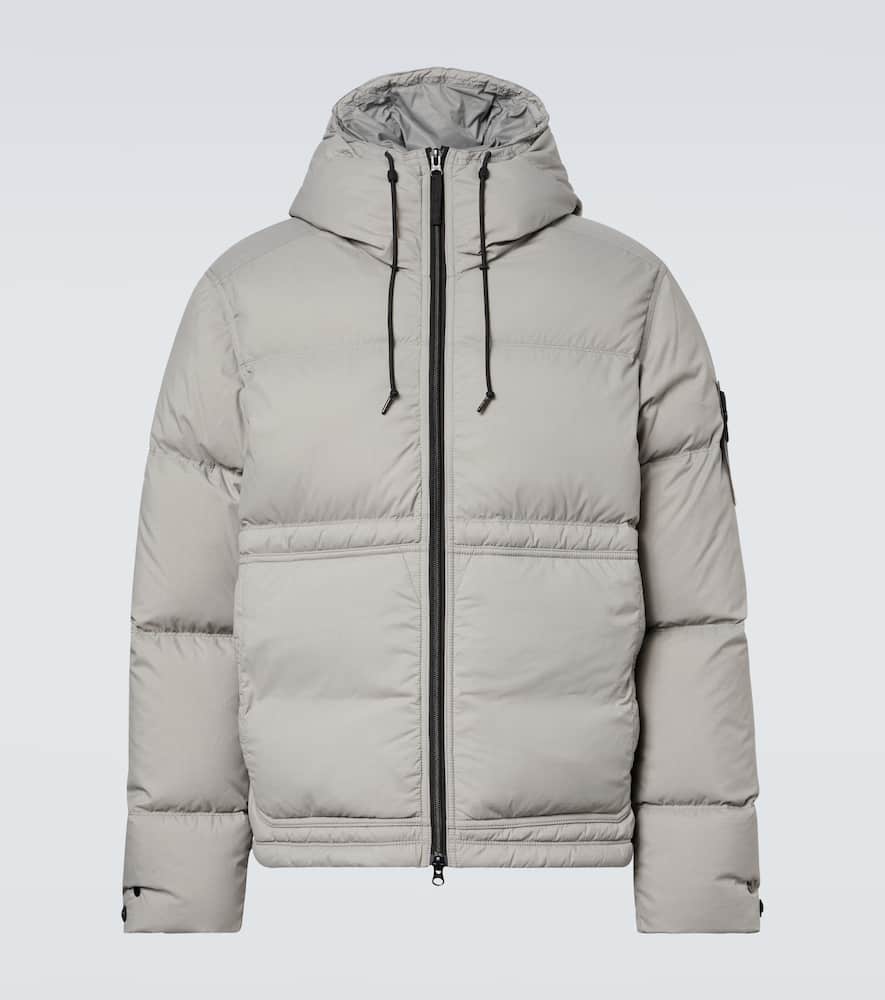 Stone Island Technical Ripstop Down Jacket In Gray