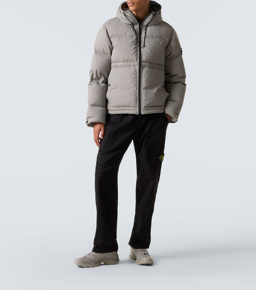 Stone Island Technical Ripstop Down Jacket In Gray