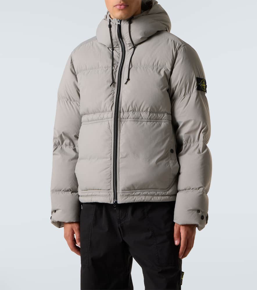 Stone Island Technical Ripstop Down Jacket In Gray