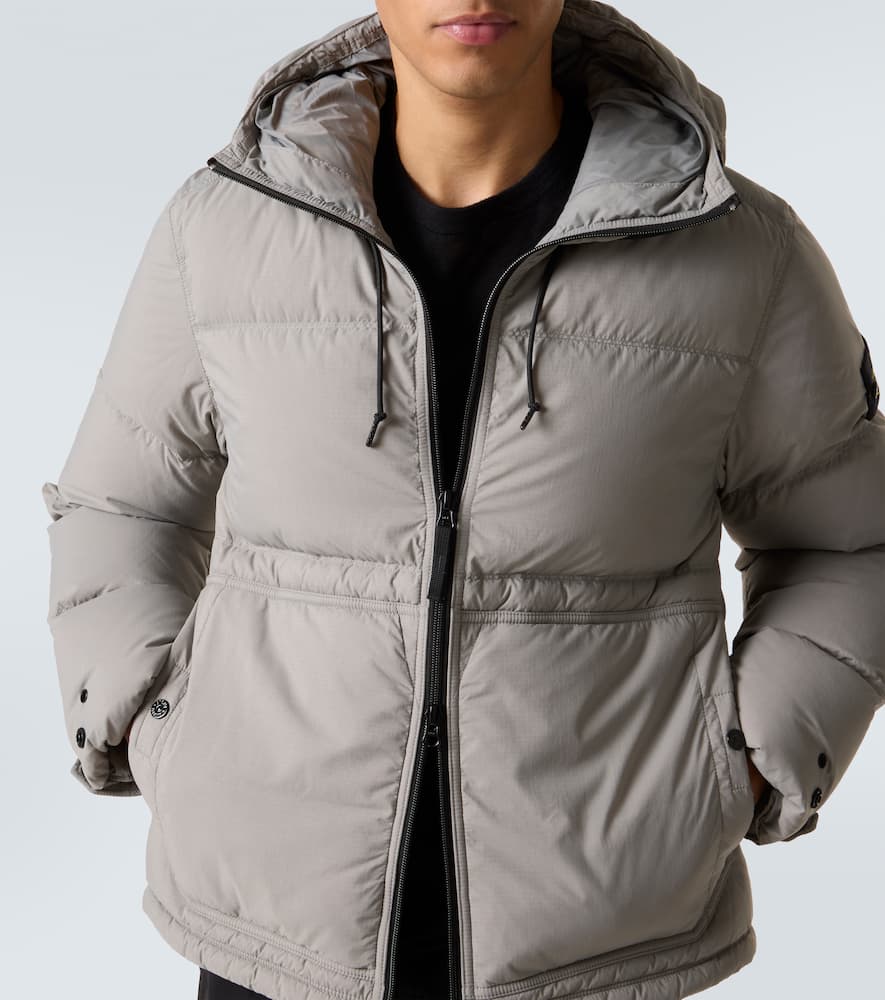Stone Island Technical Ripstop Down Jacket In Gray