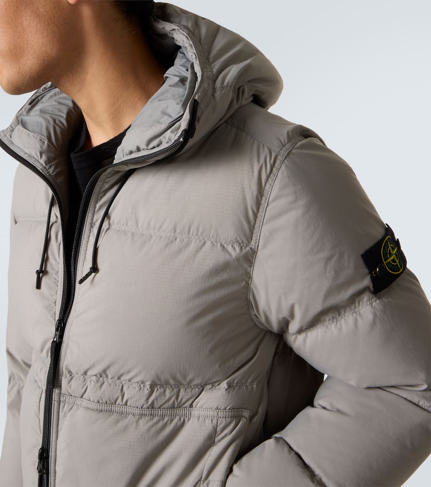 Stone Island Technical Ripstop Down Jacket In Gray