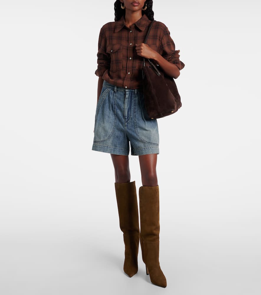 Jimmy Choo Alizze 85 Suede Knee-high Boots In Brown