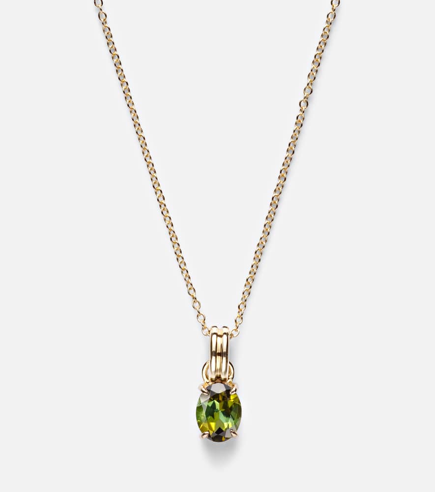 Stone And Strand 14kt Gold Chain Necklace With Tourmaline In Gold
