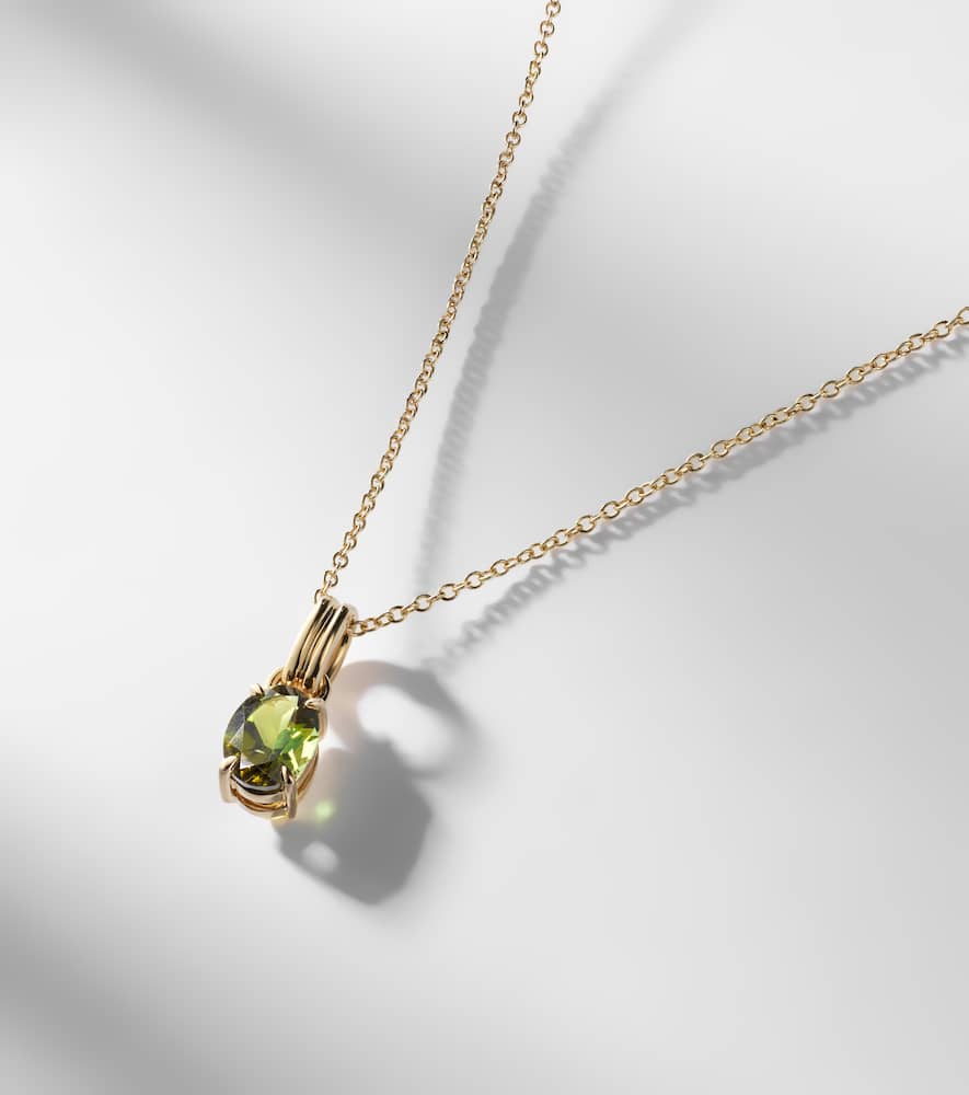 Stone And Strand 14kt Gold Chain Necklace With Tourmaline In Gold