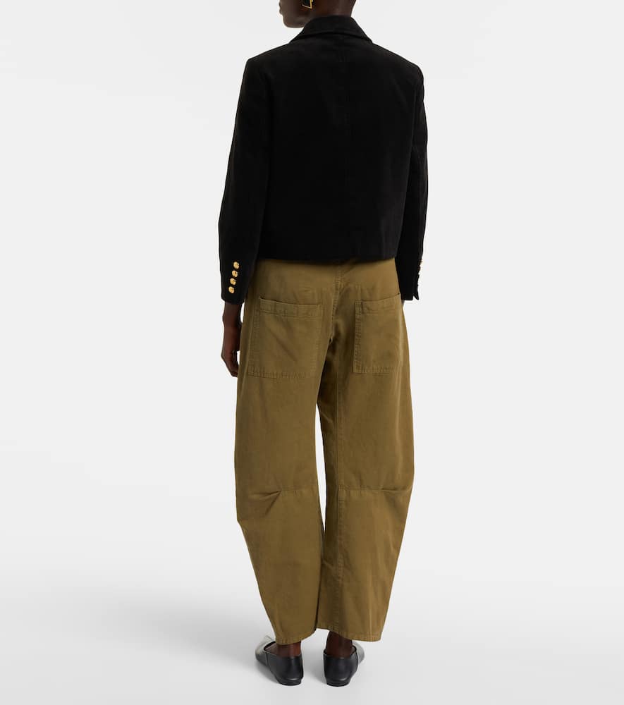 Nili Lotan Chamonix Cropped Cotton-blend Jacket In Black