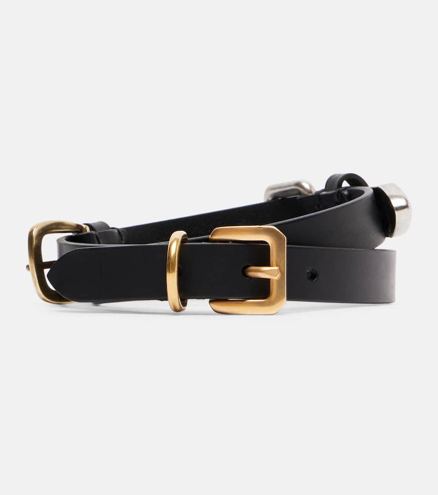 Etro Embellished Leather Belt In Blue