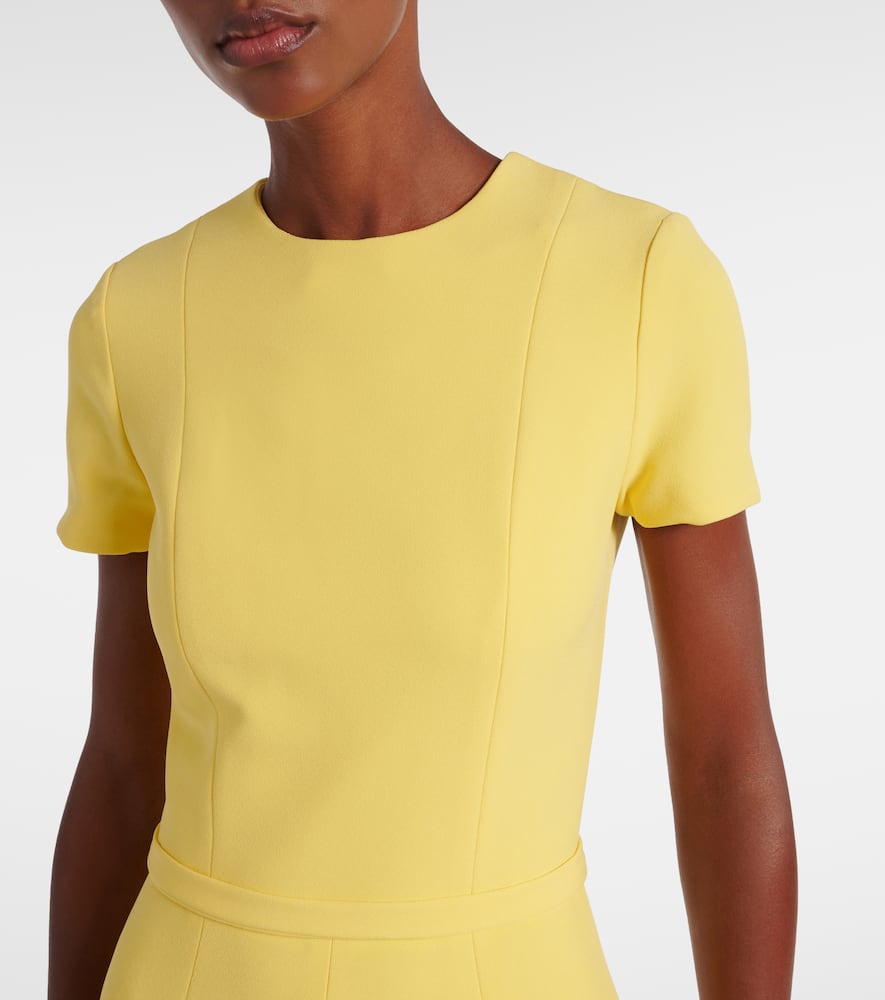 Safiyaa Okimi Asymmetric Crêpe Midi Dress In Yellow