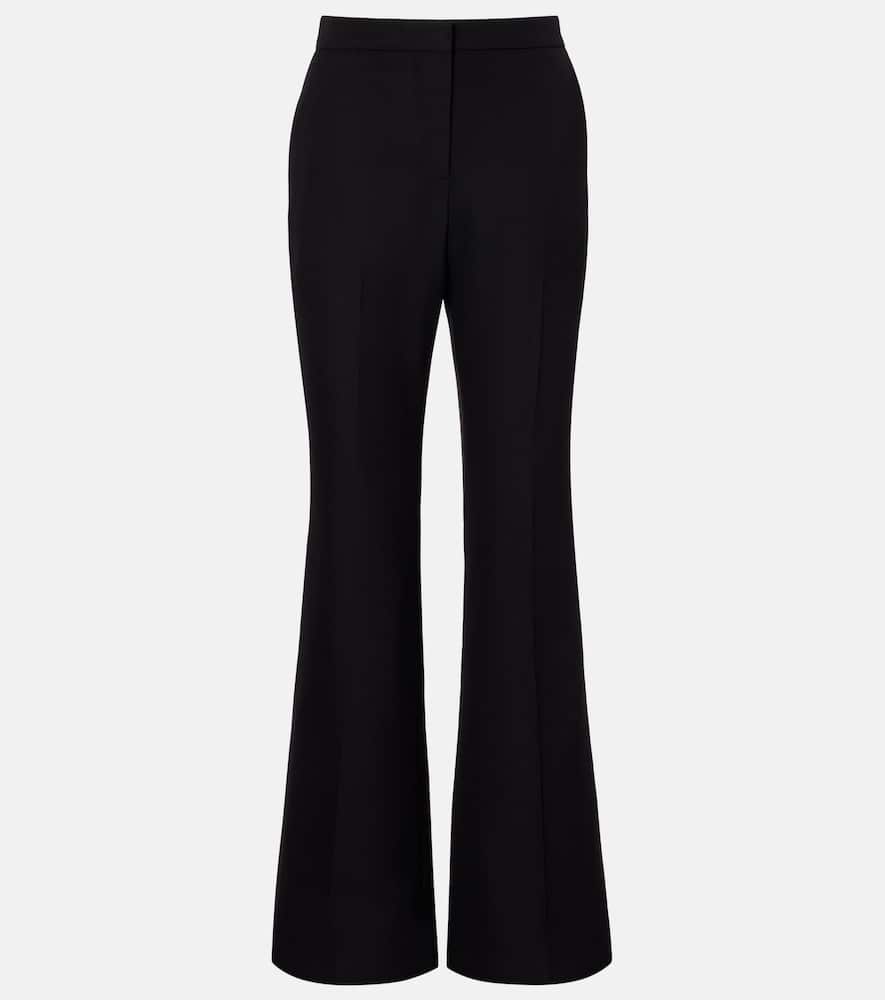 Givenchy Mid-rise Wool Flared Pants In Black
