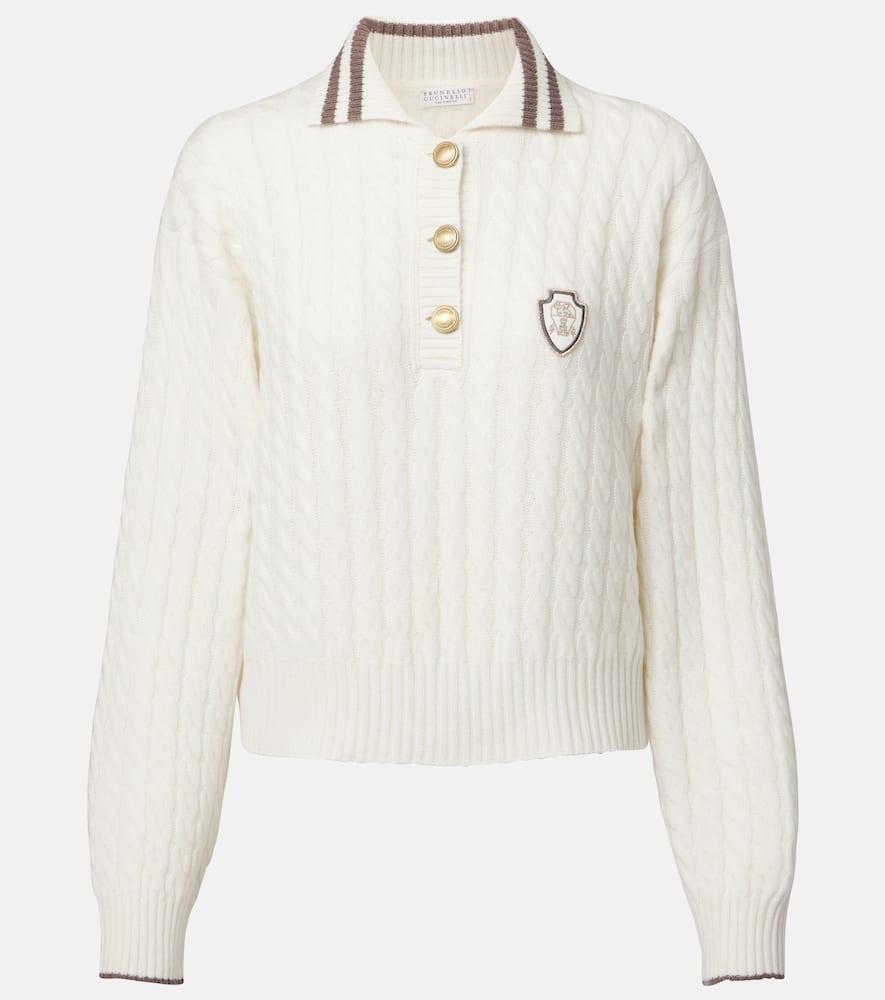 Brunello Cucinelli Sport Club Pullover With White Cashmere In Neutral