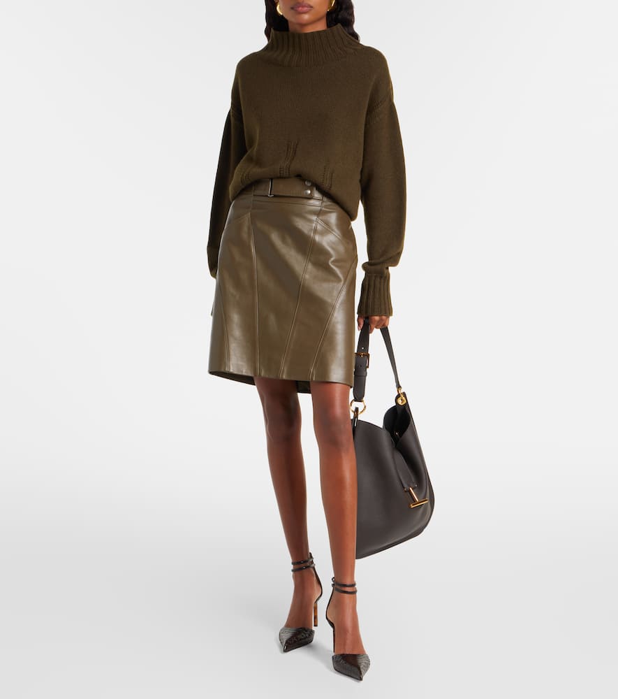 Tom Ford Tara Leather Shoulder Bag In Black