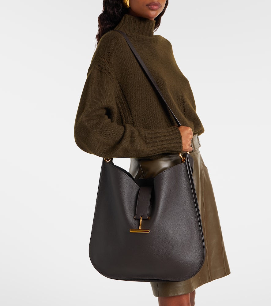 Tom Ford Tara Leather Shoulder Bag In Black