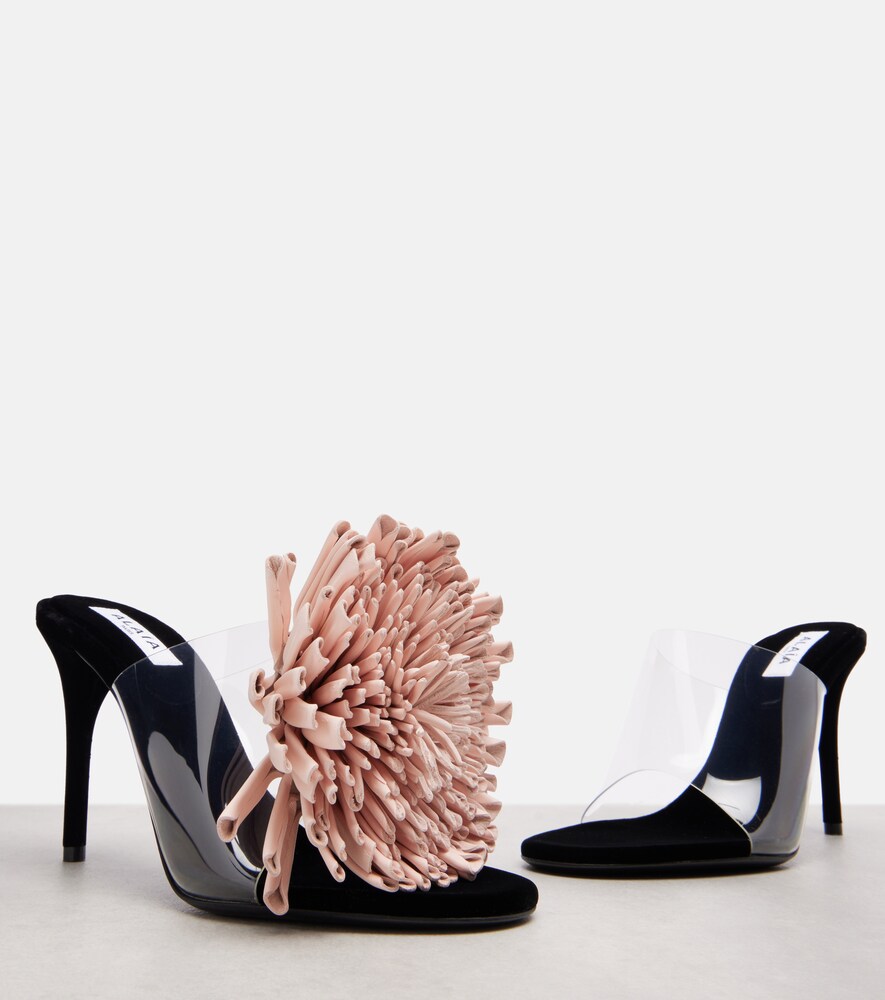  Alaia Alaia Floral-applique Asymmetric Mules 