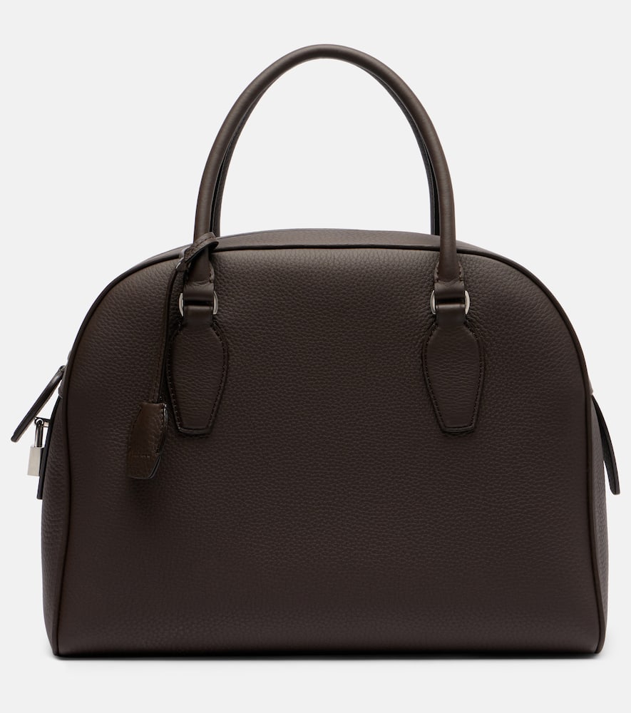 The Row India 12 Leather Tote Bag In Brown