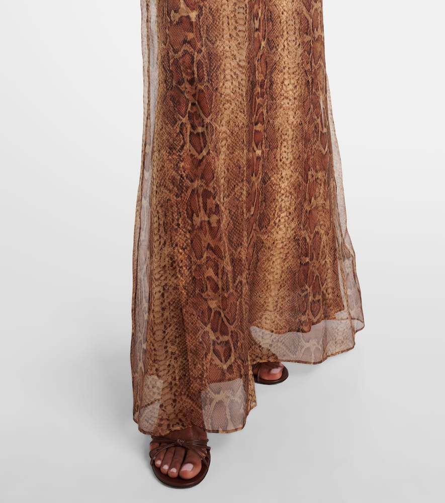 Zimmermann Memento Ruffled Silk Gown In Brown