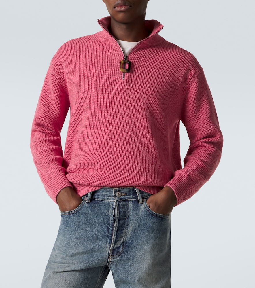  Jw Anderson Jw Anderson Wool And Cotton Half-zip Sweater 