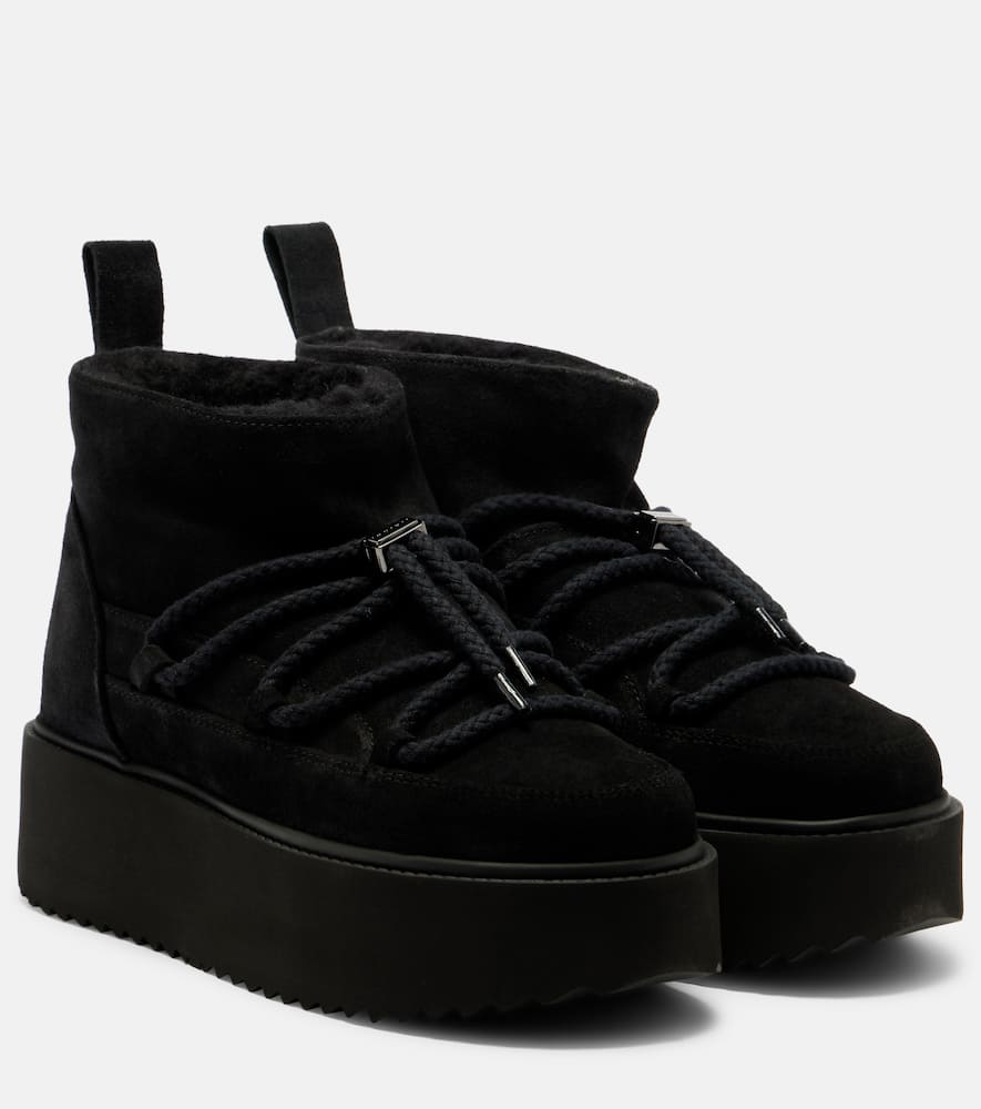 Inuikii Classic Low Suede Platform Snow Boots In Black
