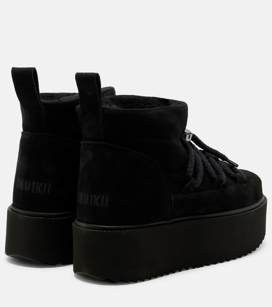 Inuikii Classic Low Suede Platform Snow Boots In Black