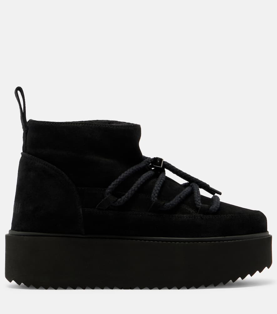 Inuikii Classic Low Suede Platform Snow Boots In Black