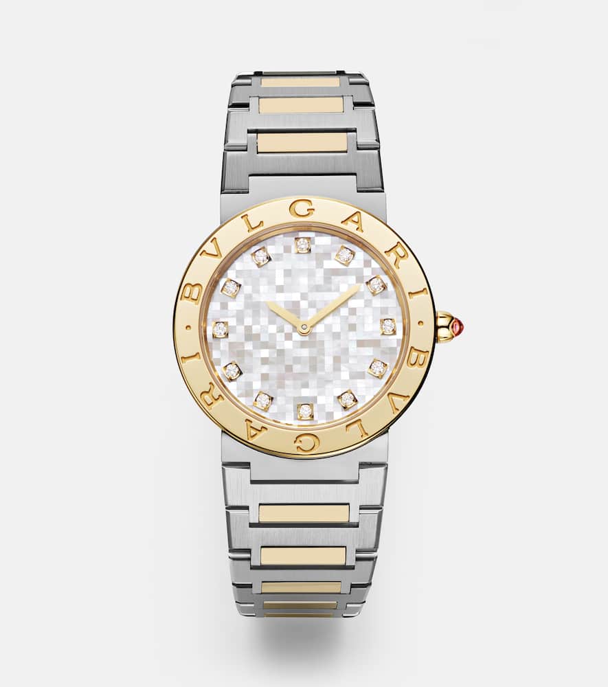 Bvlgari 18kt Gold And Steel Watch With Diamonds