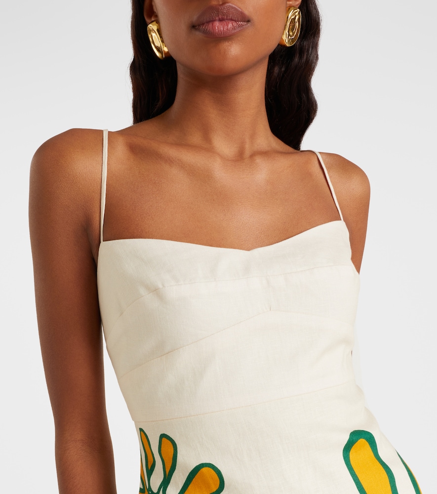 Cala De La Cruz Cala De La Cruz Lucca Printed Linen Minidress 